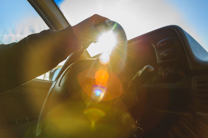 driving with sun glare